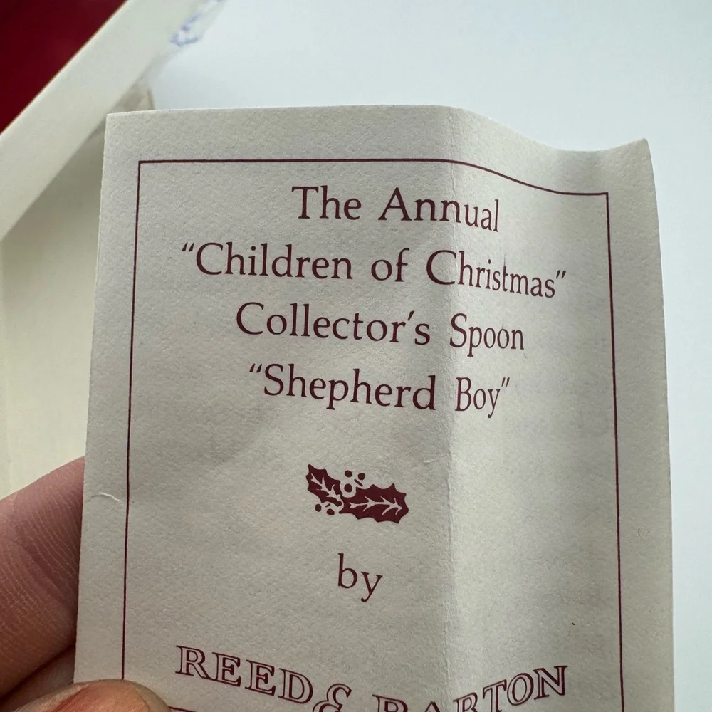 Reed & Barton Shepherd‎ Boy Christmas 1984 Engraved Spoon NIB